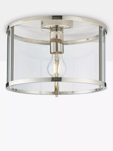 John Lewis Bay Lighting Foster Flush Ceiling Light, Chrome- Buy online at McGrocer