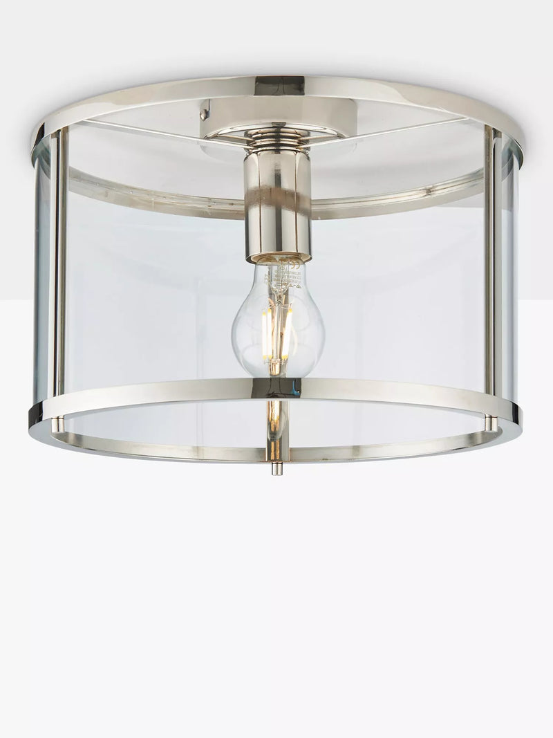 Bay Lighting Foster flush ceiling light chrome 31cm diameter - British product