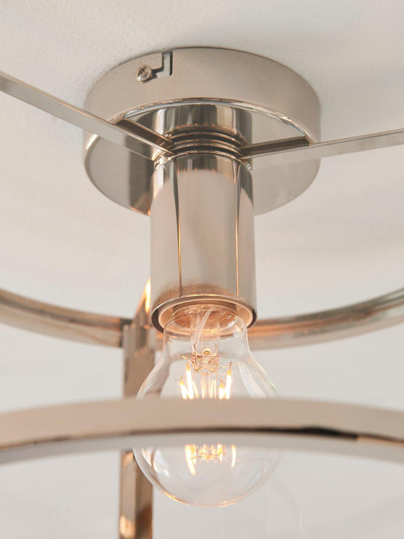 Bay Lighting Foster flush ceiling light chrome 31cm diameter - British product