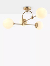 John Lewis Bay Lighting Tosca 4 Arm Semi Flush Ceiling Light, Gold- Buy online at McGrocer