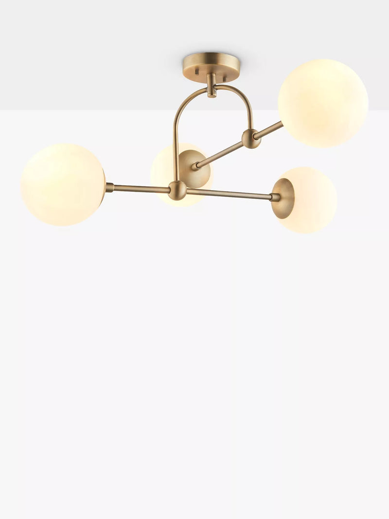 Bay Lighting Tosca gold semi flush ceiling light (British brand)