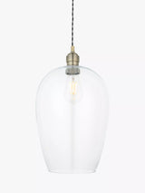 John Lewis Bay Lighting Brighton Large Single Pendant Ceiling Light, Antique Brass- Buy online at McGrocer