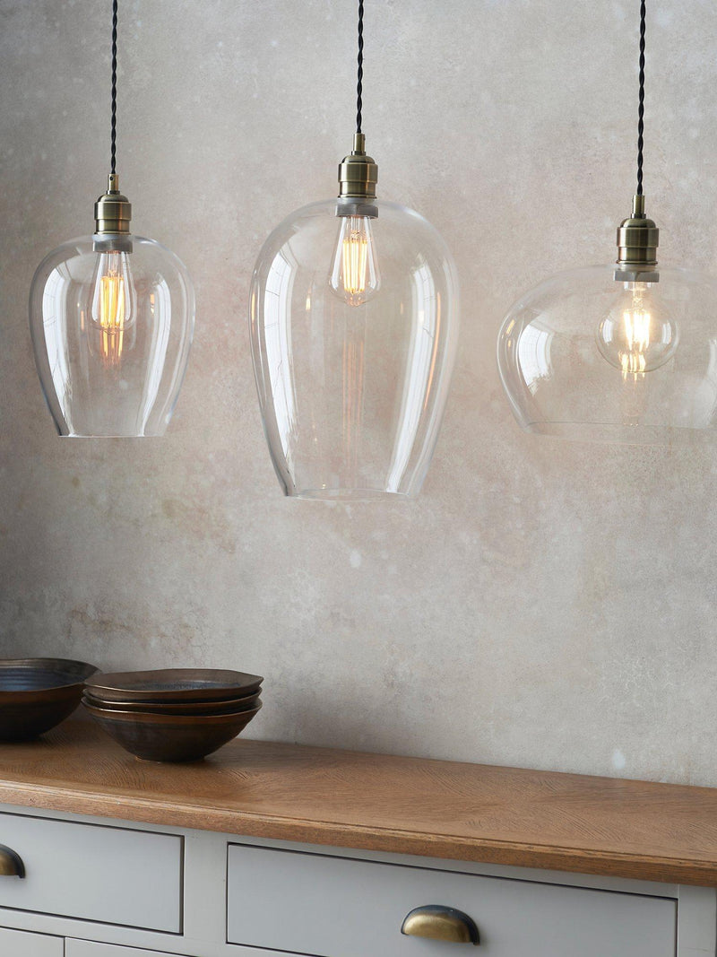 Bay Lighting Brighton pendant ceiling light in antique brass (British brand)