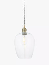 John Lewis Bay Lighting Brighton Single Pendant Ceiling Light, Antique Brass- Buy online at McGrocer