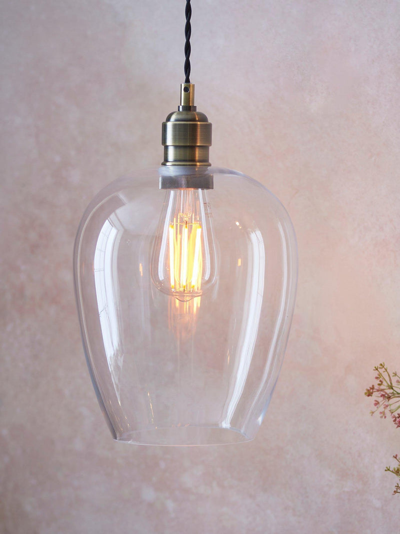 Bay Lighting Brighton pendant ceiling light antique brass, UK version