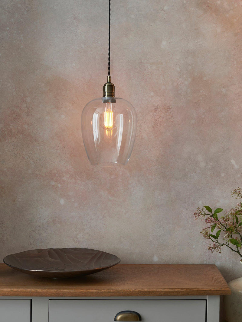 Bay Lighting Brighton pendant ceiling light antique brass, UK version