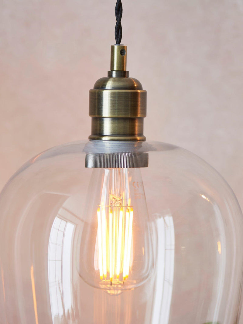 Bay Lighting Brighton pendant ceiling light antique brass, UK version