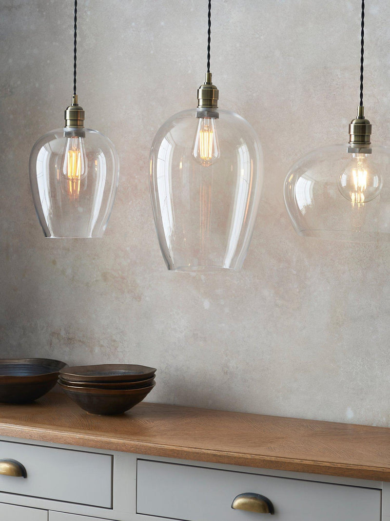 Bay Lighting Brighton pendant ceiling light antique brass, UK version