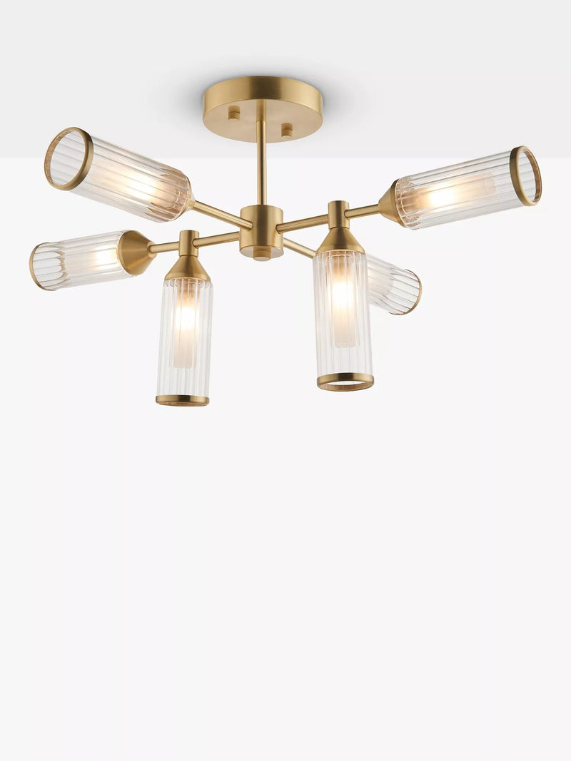 Bay Lighting Aydan gold semi-flush ceiling light (British brand)