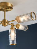 Bay Lighting Aydan gold semi-flush ceiling light (British brand)