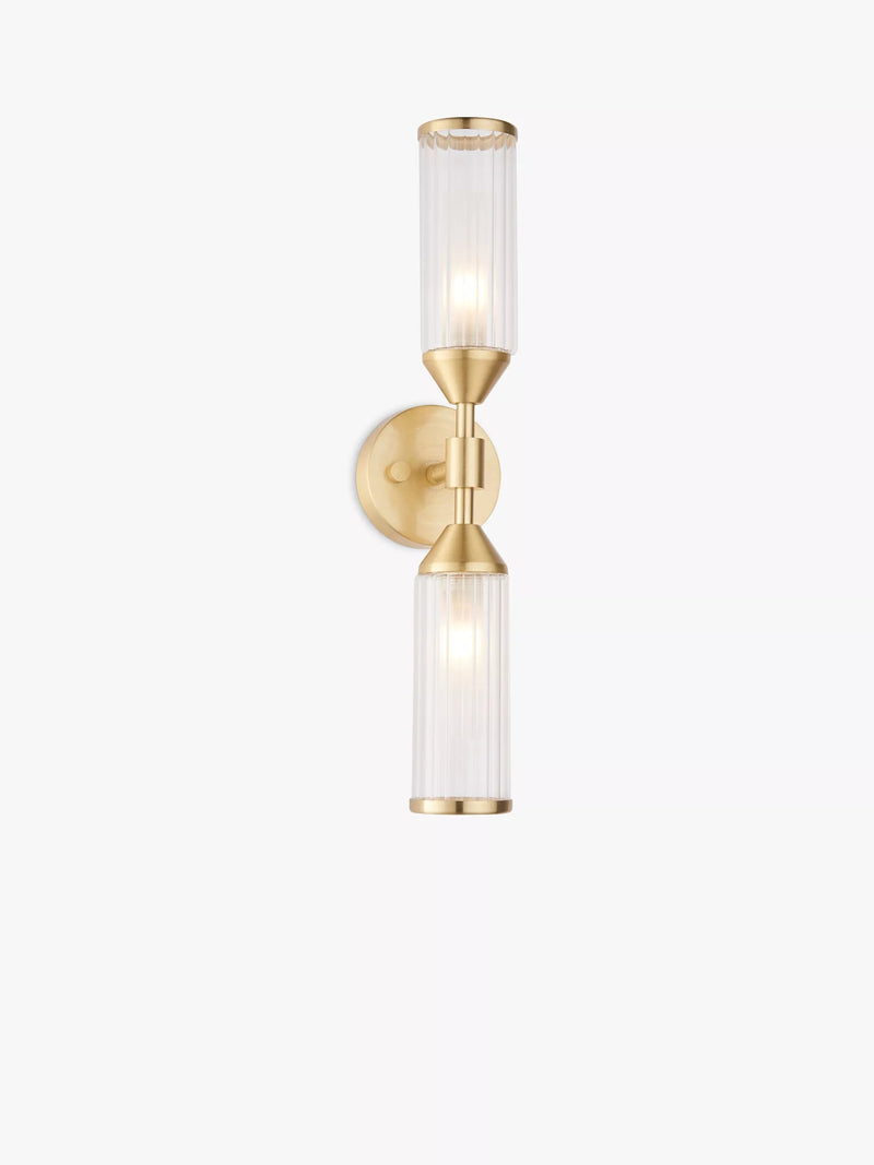 Bay Lighting Ayden wall light gold with rib glass shades - British product