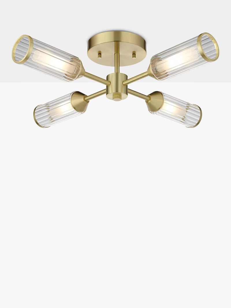 Bay Lighting 4 arm semi flush ceiling light gold (British brand)