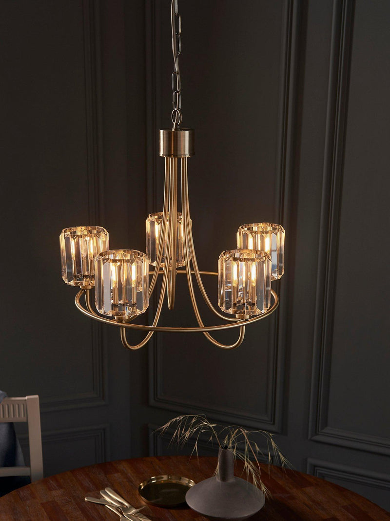 Bay Lighting Lyon 5-arm brass ceiling light - British product