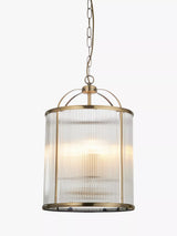 John Lewis Bay Lighting Stockwell Ribbed 4 Arm Pendant Ceiling Light, Brass- Buy online at McGrocer