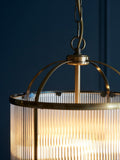 Bay Lighting Stockwell ribbed pendant ceiling light brass 41cm height (British brand)