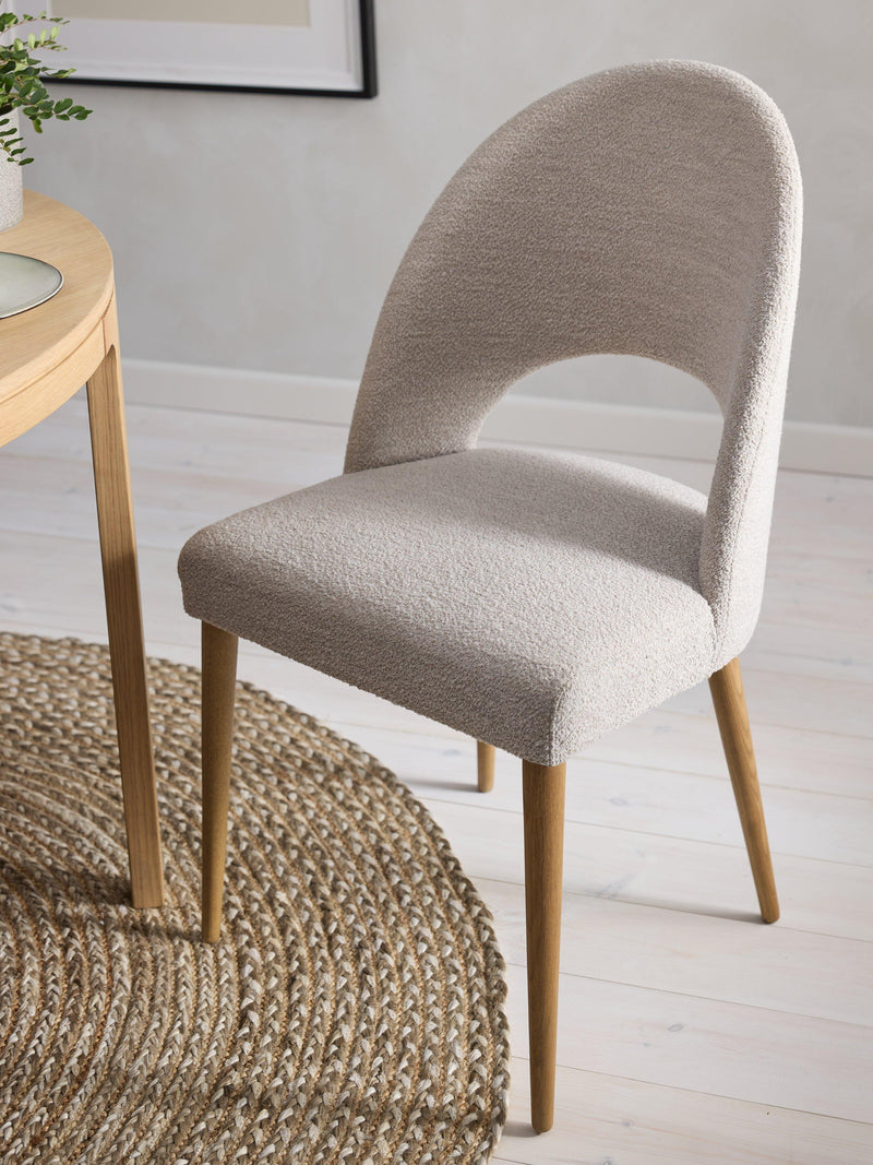 John Lewis Moritz II boucle yarn dining chair, imported from the UK
