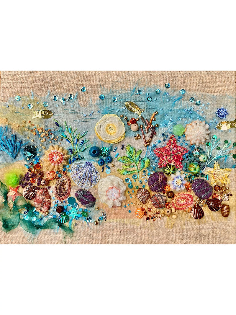 Rowandean Seaside Treasures embroidery kit 47x40cm, imported from the UK