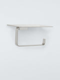 John Lewis Modernist toilet roll holder with shelf in silver, UK version