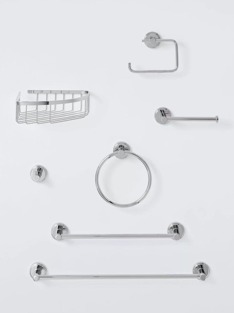 John Lewis Orbit single towel rail 32cm chrome effect - British product