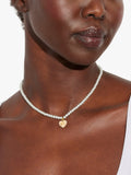 Coach faux pearl choker necklace heart pendant gold (British brand)