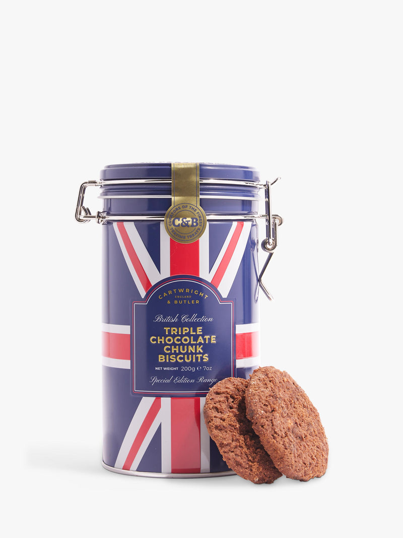 Cartwright & Butler triple choc chunk biscuits 200g, imported from the UK