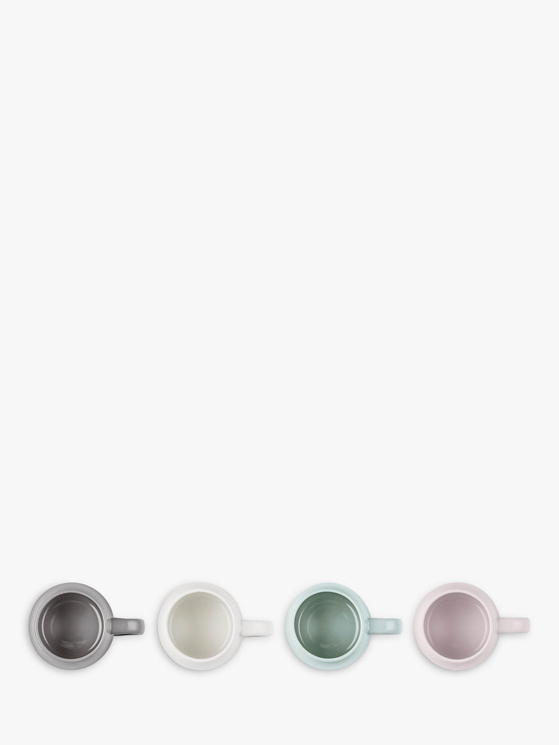 Le Creuset stoneware mugs in assorted colours, 320ml set of 4, UK version