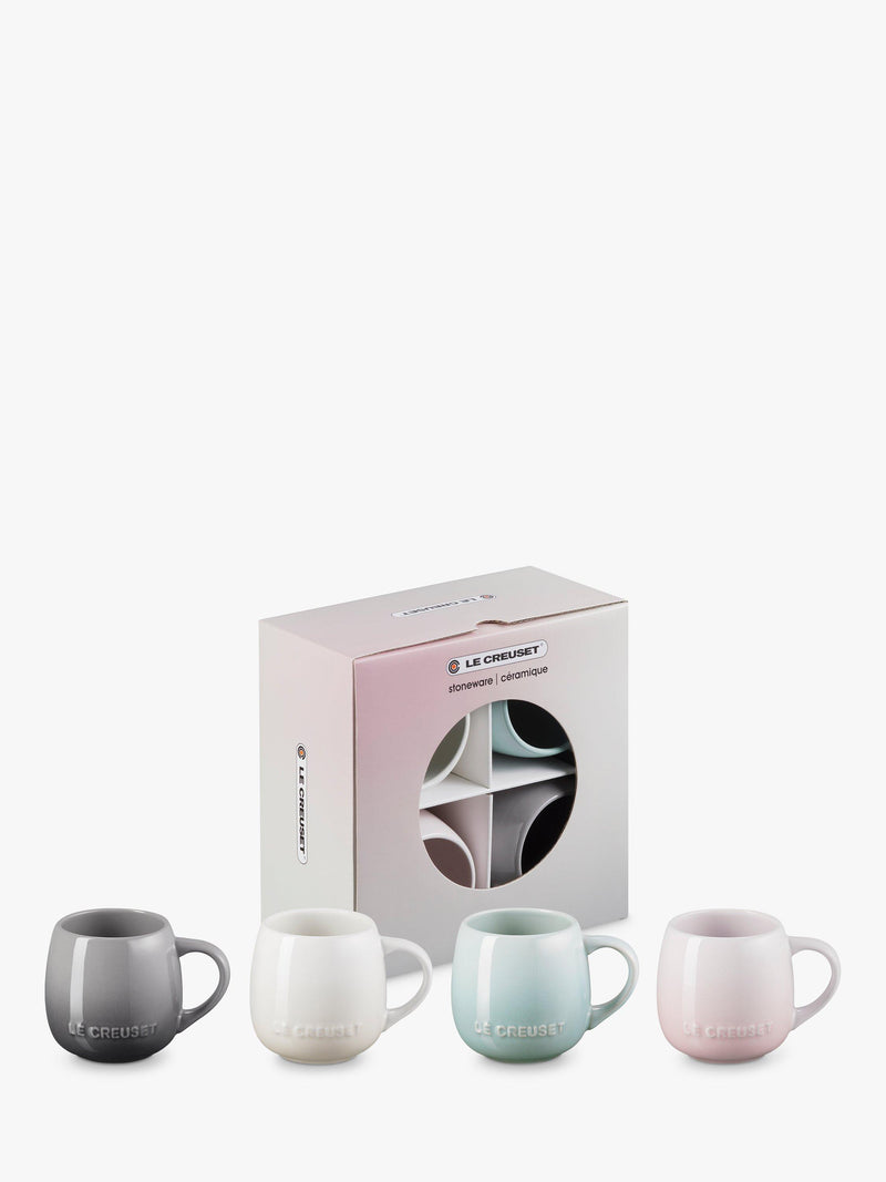 Le Creuset stoneware mugs in assorted colours, 320ml set of 4, UK version
