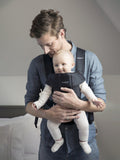 BabyBjörn woven mini baby carrier in black for newborns - British product