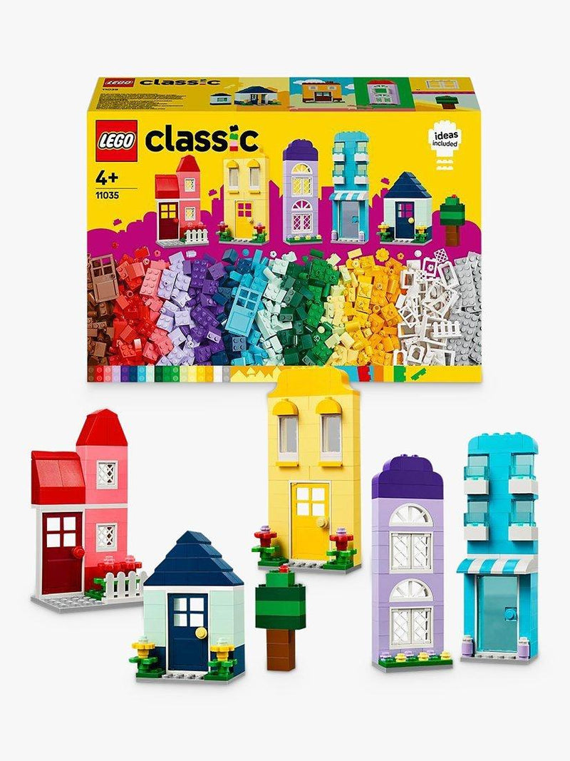 Colorful House Building Toy Set with Interchangeable Doors, Windows, and Roofs
