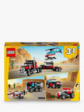 LEGO Creator 3in1 flatbed truck with helicopter building set, imported from the UK