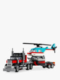 LEGO Creator 3in1 flatbed truck with helicopter building set, imported from the UK