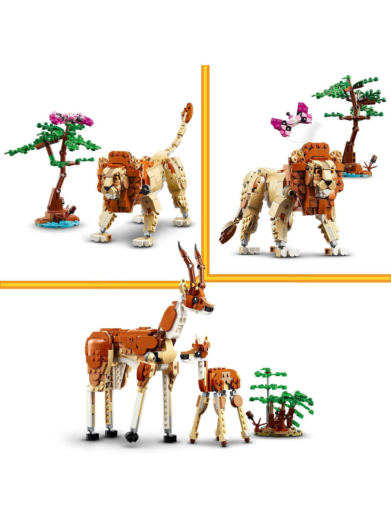 Lego Creator 3in1 Wild Safari Animals building set with 780 pieces, UK version