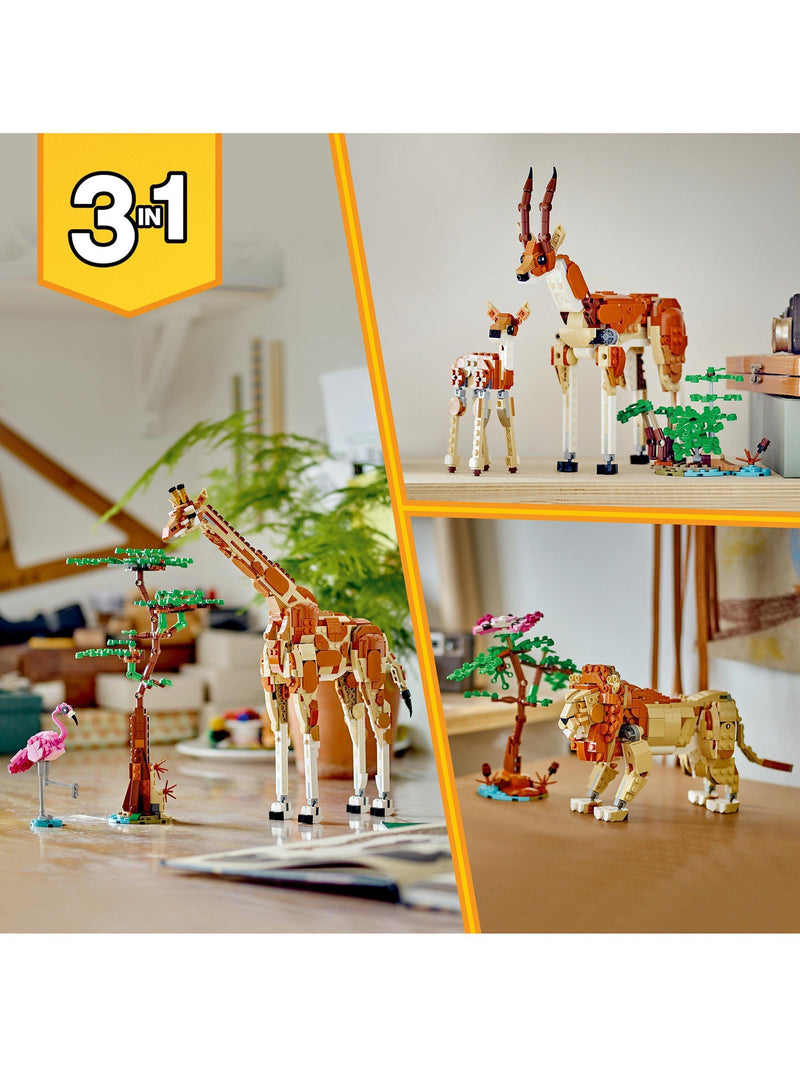 Lego Creator 3in1 Wild Safari Animals building set with 780 pieces, UK version