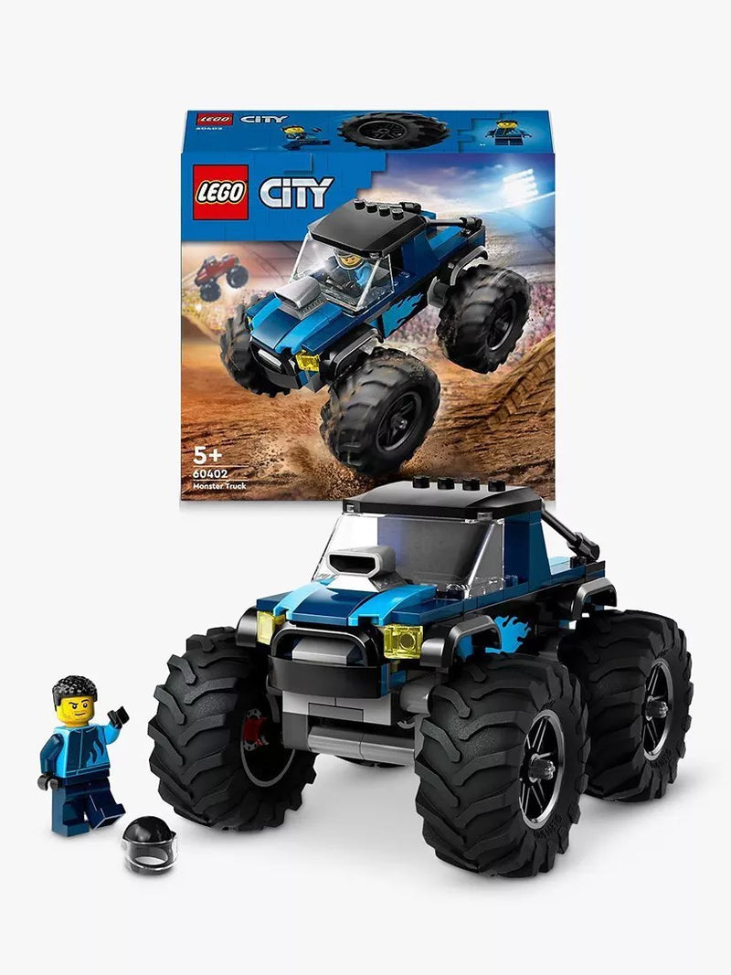 LEGO City blue monster truck toy vehicle building set, UK version