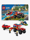 4x4 Fire Engine with Rescue Boat and Trailer Toy Set 60412