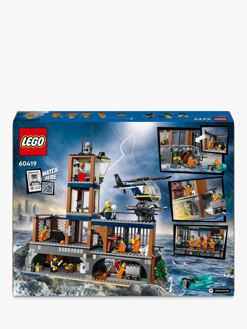 LEGO police prison island building set with helicopter and minifigures 980 pieces, UK version