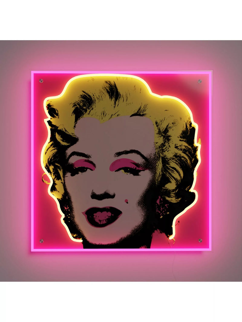 Yellowpop Marilyn Monroe LED neon sign in hot pink and yellow (British brand)
