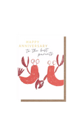 Caroline Gardner lobster anniversary card with envelope, UK version