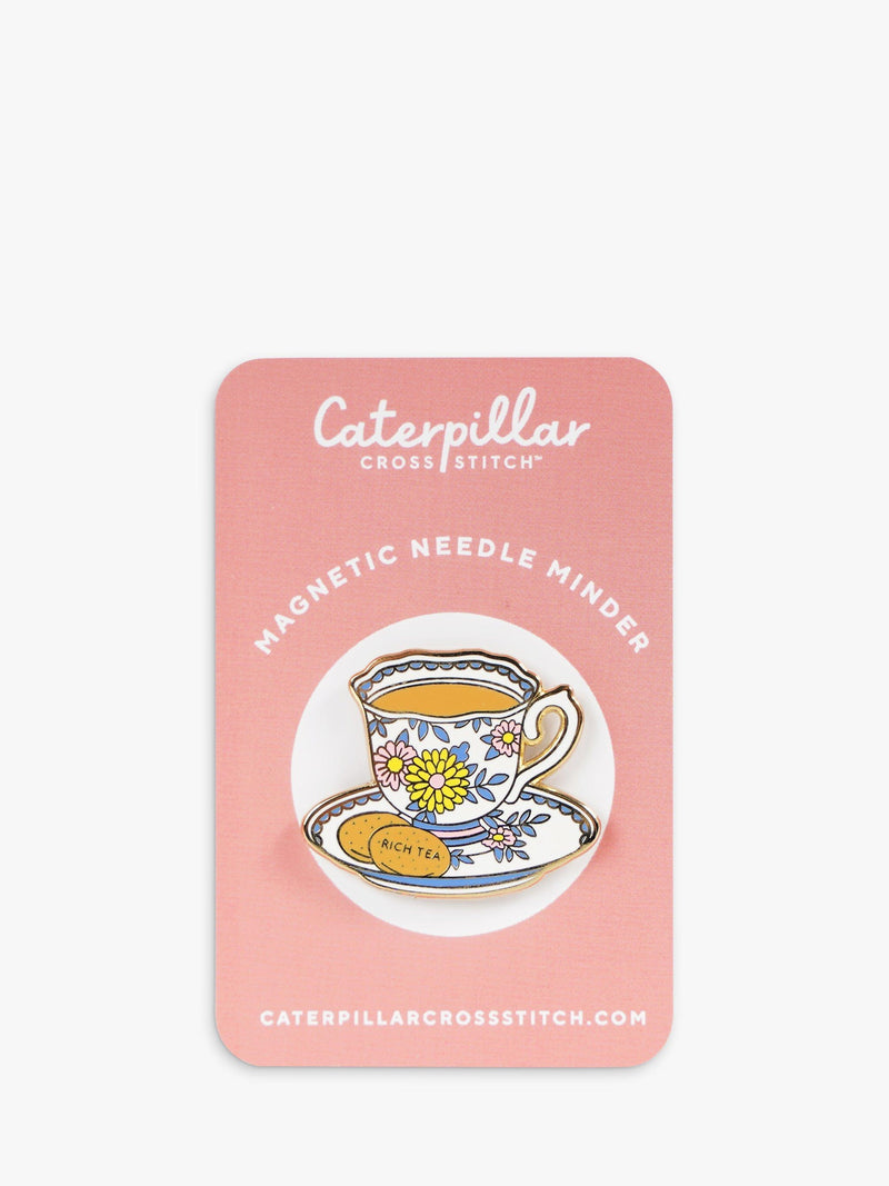 Caterpillar Cross Stitch teacup needle minder (British brand)