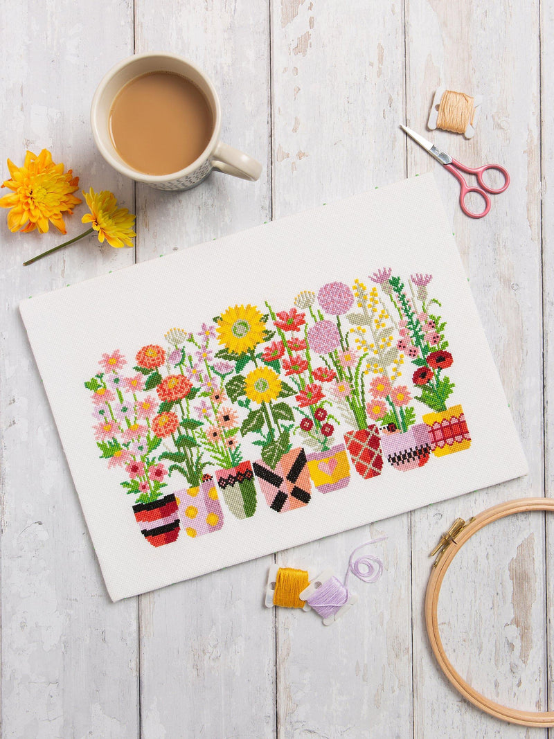 Caterpillar Cross Stitch Bloom and Grow cross stitch kit (British brand)