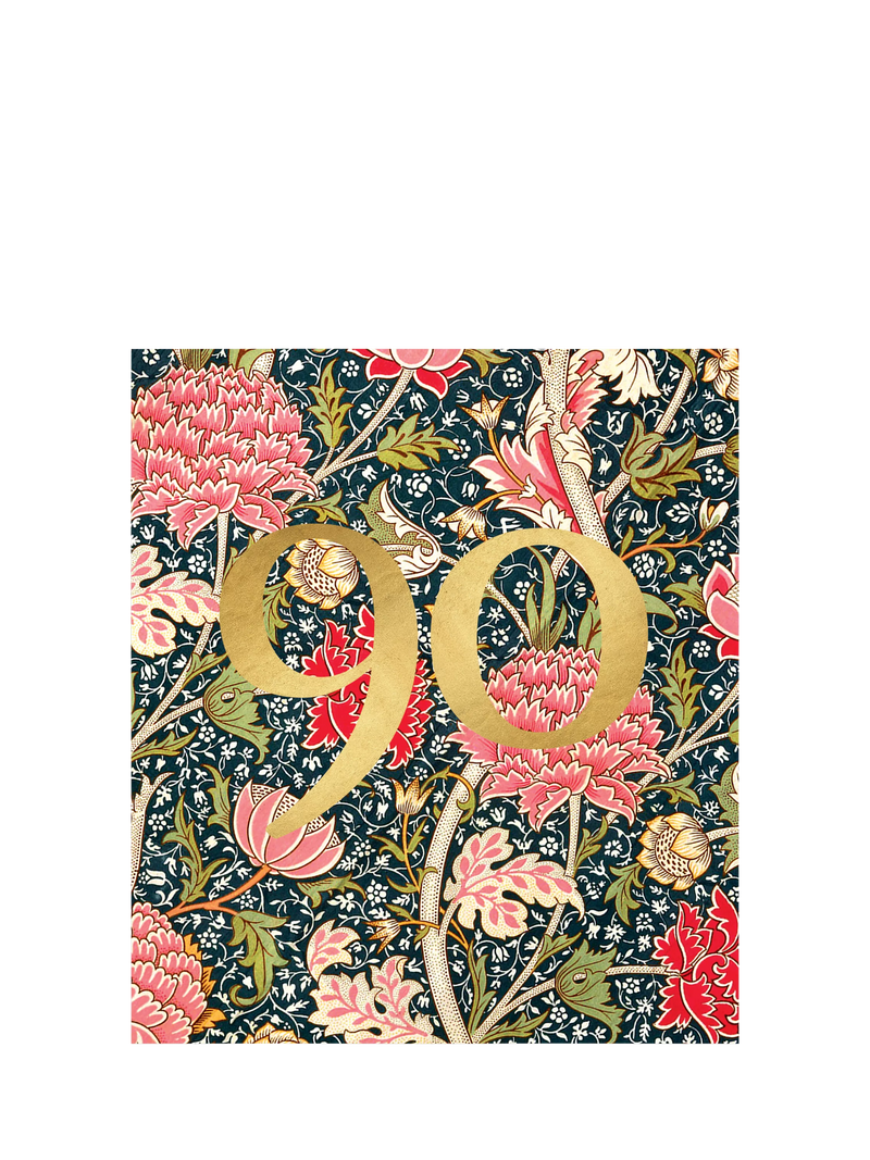 Pigment William Morris Pattern 90th Birthday Card