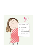 Rosie Made A Thing 50th birthday card bucket list design, UK version