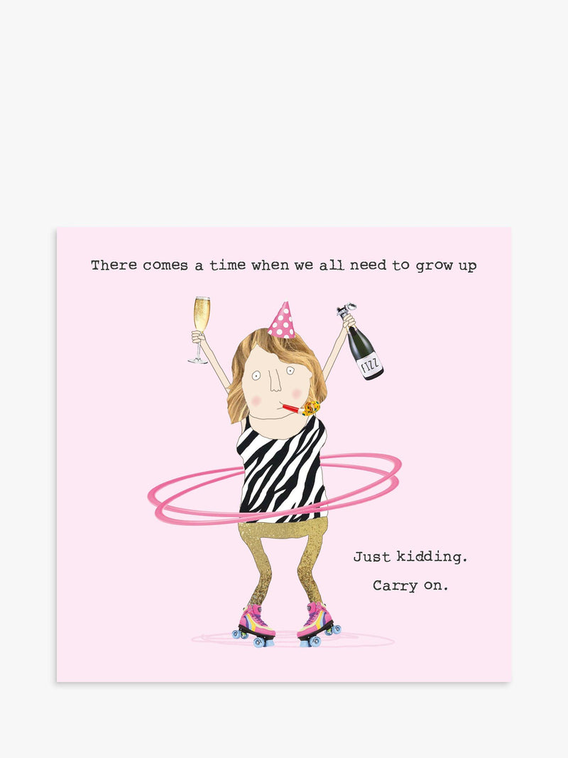 Blank Inside Just Kidding Greeting Card with Grey Envelope