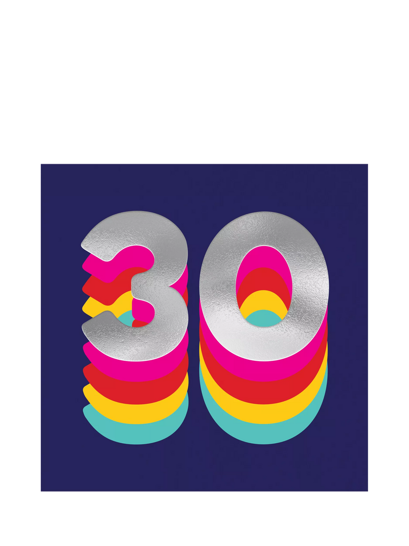Redback Cards navy 30th birthday card (British brand)