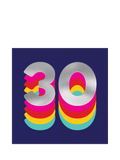 Redback Cards navy 30th birthday card (British brand)