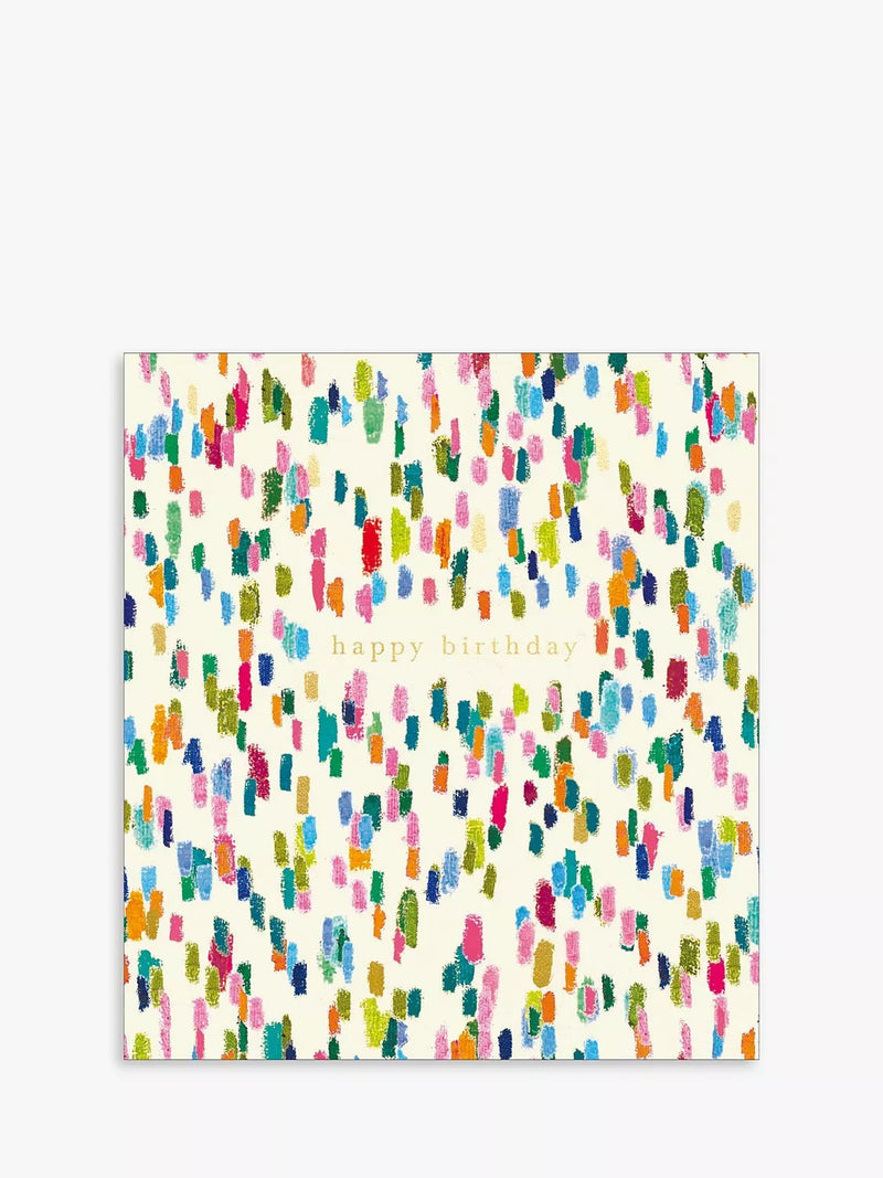 Woodmansterne Colorful Dashes birthday card, imported from the UK