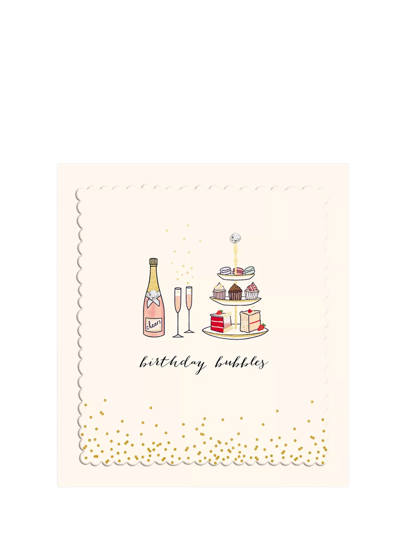 The Proper Mail Company afternoon tea birthday card 10x10cm - British product