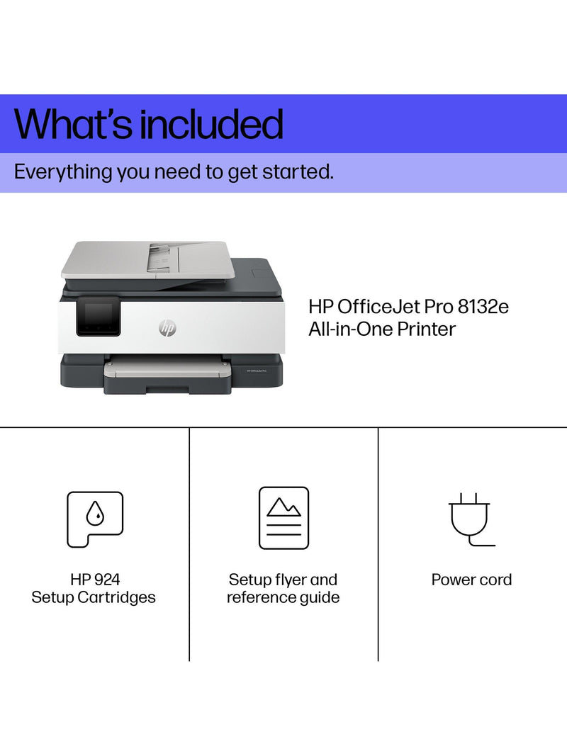 HP OfficeJet Pro 8132e all-in-one wireless printer with touch screen, UK version