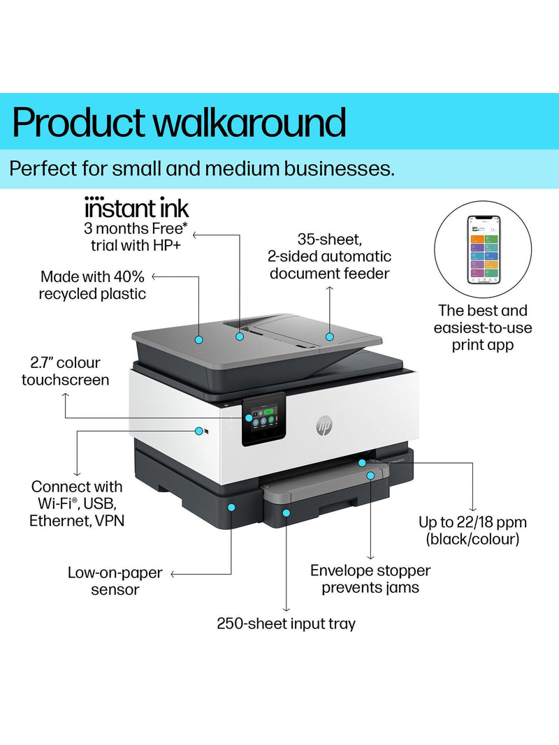 HP OfficeJet Pro 9120e all-in-one printer - British product