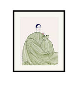 John Lewis Framed Print with Mount in Green, Depicting 'Green Dress' Figurative Art- Buy online at McGrocer